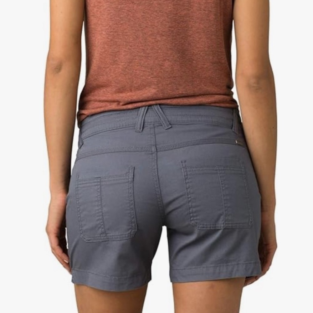 Prana Grey Elle Shorts Size 14/32 5 Inch Inseam Cotton Stretch Mid Rise - Picture 2 of 12